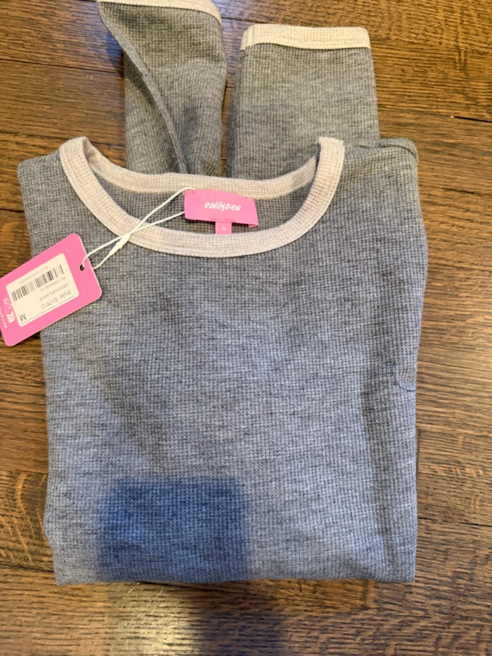 NWT Meghan Waffle Top Grey Edikted Medium